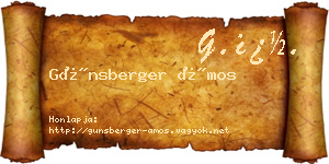 Günsberger Ámos névjegykártya